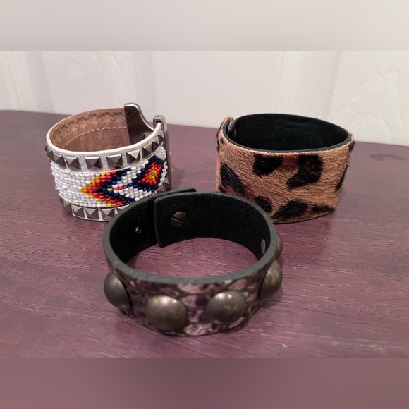 STREETS AHEAD Leather bracelets ๐ TOTAL OF 3 - REPTILE - LEOPARD - BEADED - Picture 4 of 12
